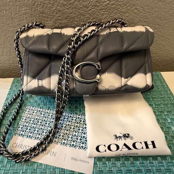 Coach Quilted Tabby 20 in Midnight Navy Tie-Dye with silver hardware, EEUC - Picture 1 of 5